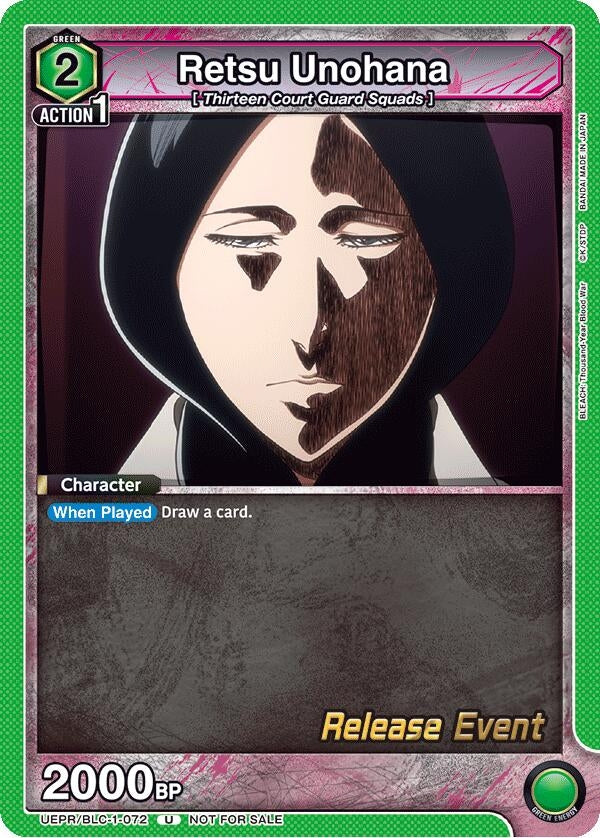 Image for Retsu Unohana (072) (UEPR/BLC-1-072) [UE01BT: BLEACH: Thousand-Year Blood War Release Event Cards] - Union Arena