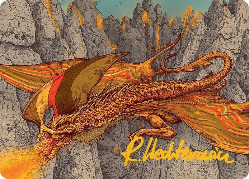 Image for Magmatic Hellkite Art Card (34/54) (Gold-Stamped Signature) (34) - Magic: The Gathering
