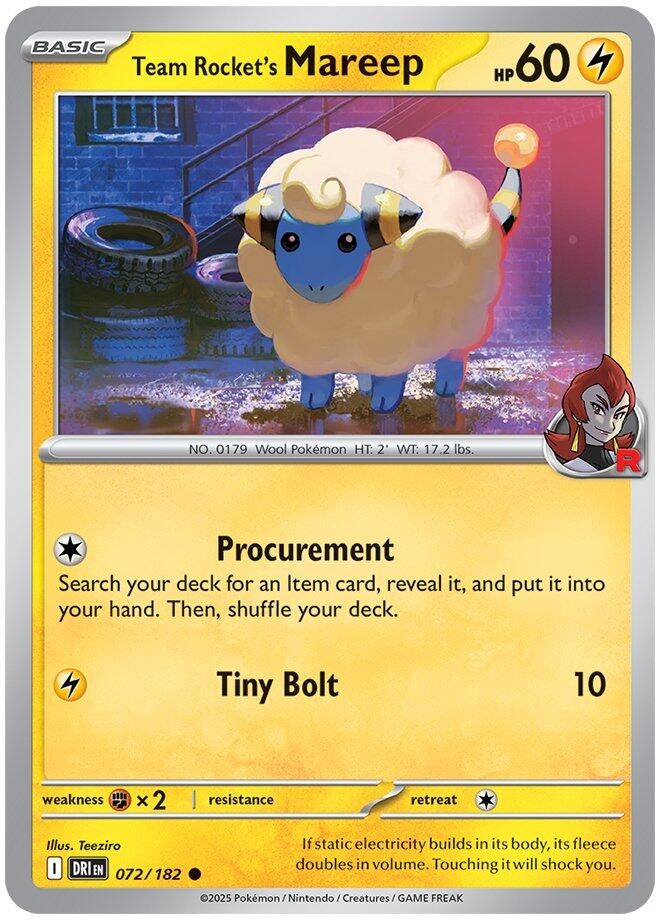 Image for Team Rocket's Mareep (072/182) (DRI) - Pokemon