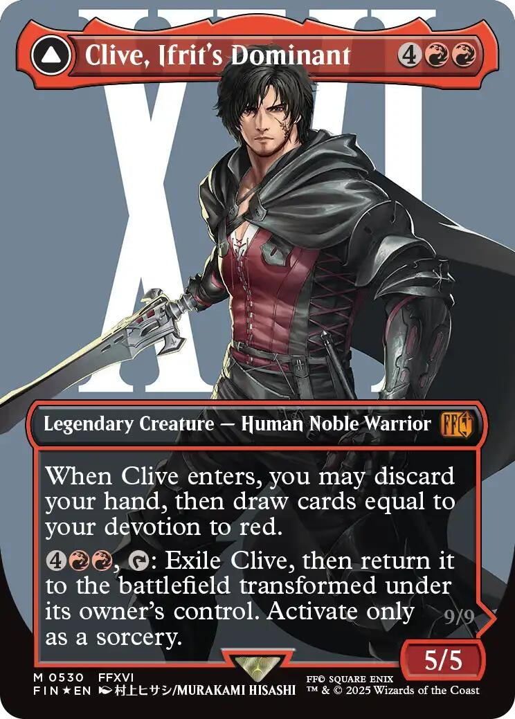 Image for Clive, Ifrit's Dominant (Borderless) (Surge Foil) (0530) (530) (FIN) - Magic: The Gathering