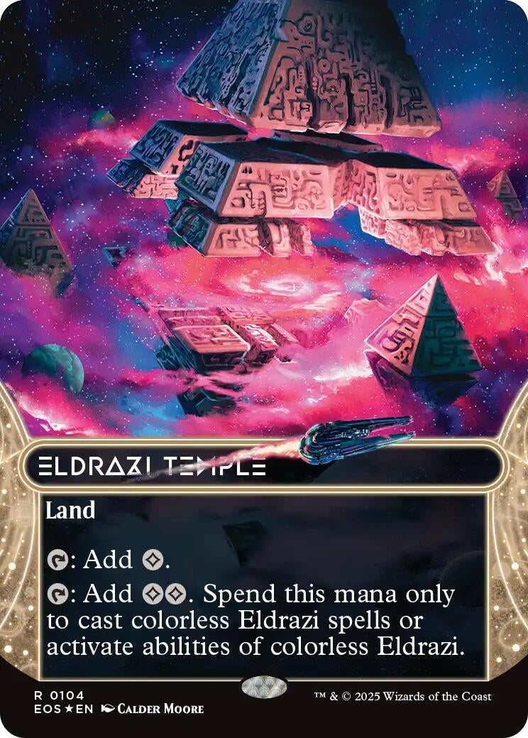 Eldrazi Temple (0104) (Borderless) (Galaxy Foil) (104) (EOS)