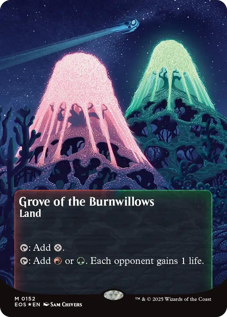 Grove of the Burnwillows (0152) (Borderless) (Galaxy Foil) (152) (EOS)