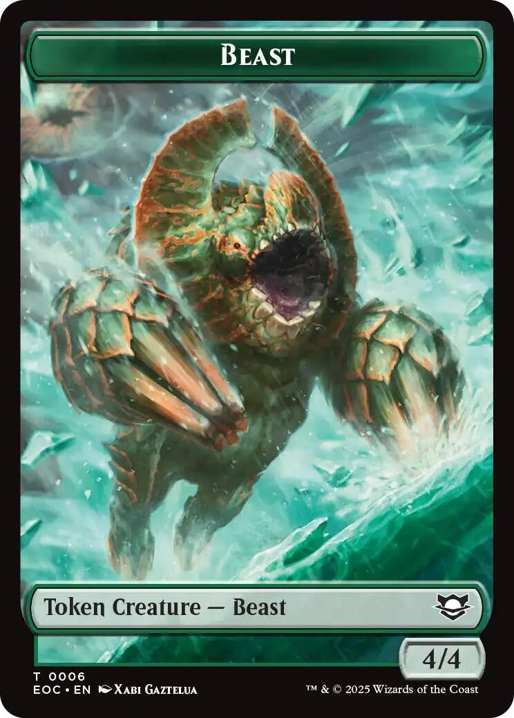 Image for Beast (0006) // Elemental (0008) Double-Sided Token (6 // 8) - Magic: The Gathering