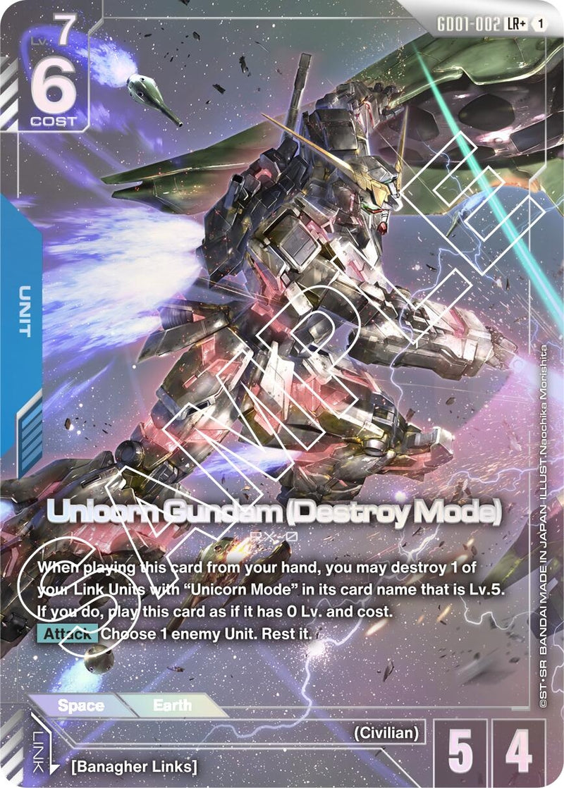 Unicorn Gundam (Destroy Mode) (LR+) (GD01-002) (GD01)