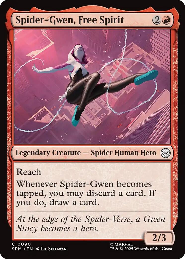 Image for Spider-Gwen, Free Spirit (90) (SPM) - Magic: The Gathering