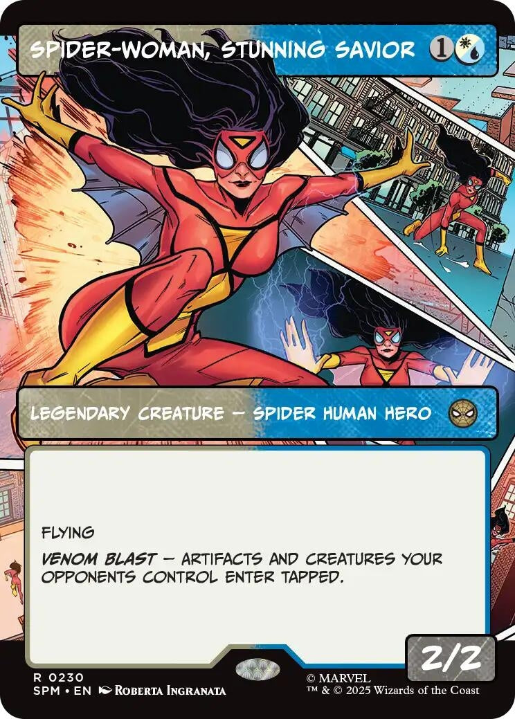 Image for Spider-Woman, Stunning Savior (Borderless) (230) (SPM) - Magic: The Gathering