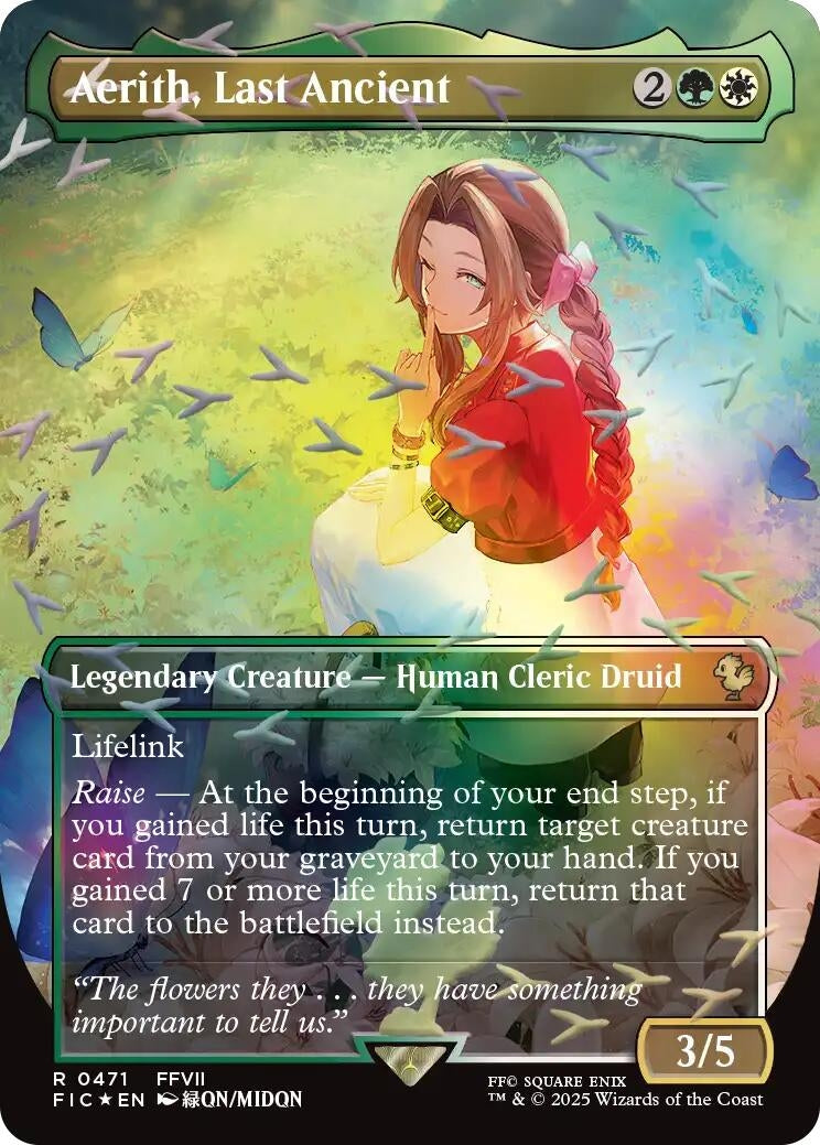 Image for Aerith, Last Ancient (Borderless) (Chocobo Track Foil) (471) - Magic: The Gathering