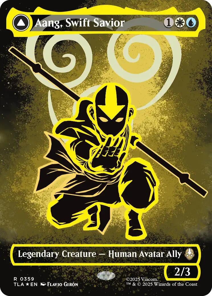 Image for Aang, Swift Savior (Borderless) (Neon Ink Foil) (359) - Magic: The Gathering