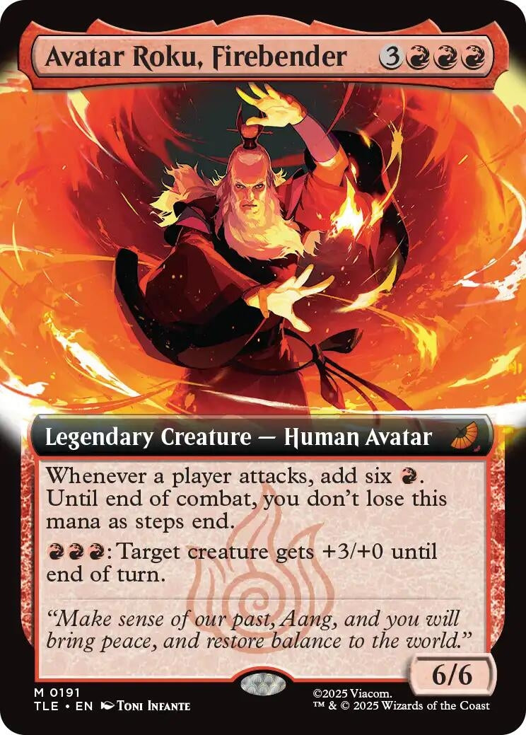 Image for Avatar Roku, Firebender (Extended Art) (191) - Magic: The Gathering