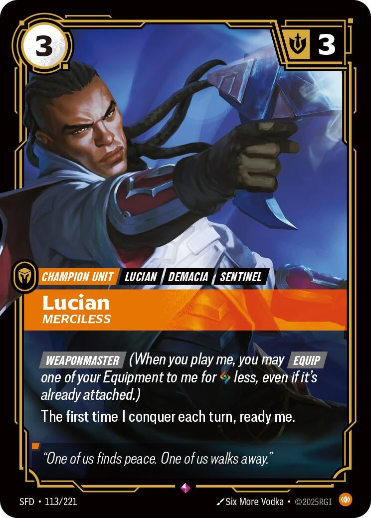 Image for Lucian - Merciless (113/221) (SPF) - Riftbound: League of Legends Trading Card Game