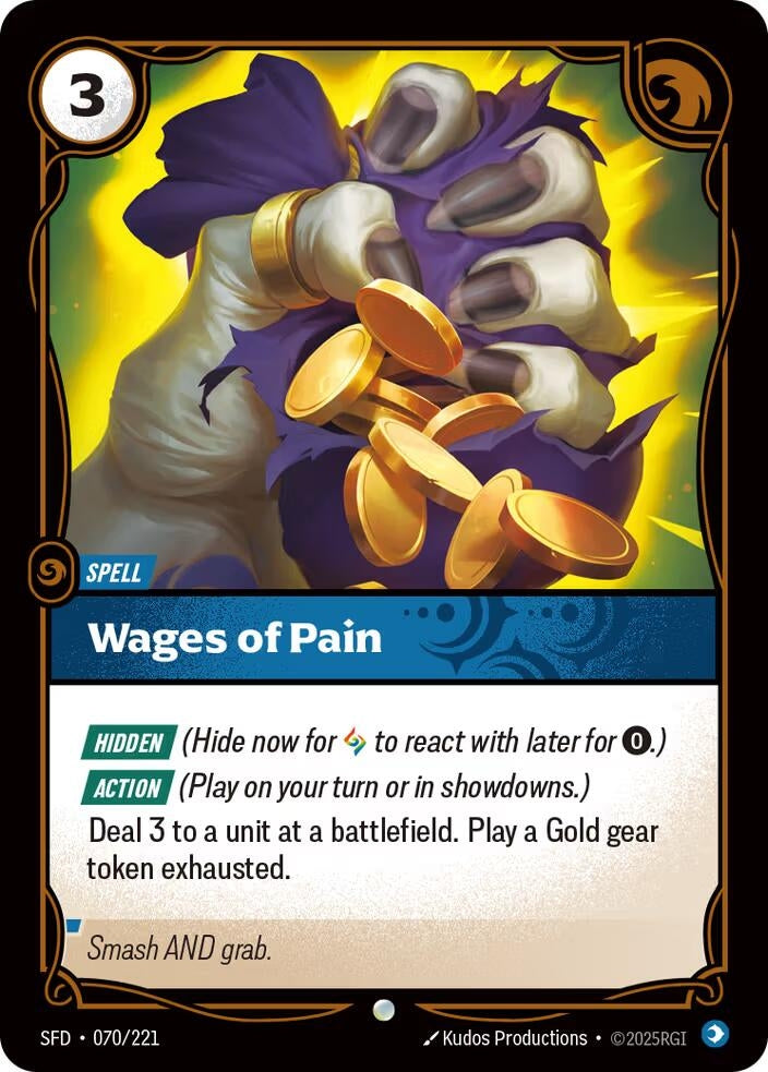 Image for Wages of Pain (070/221) (SPF) - Riftbound: League of Legends Trading Card Game