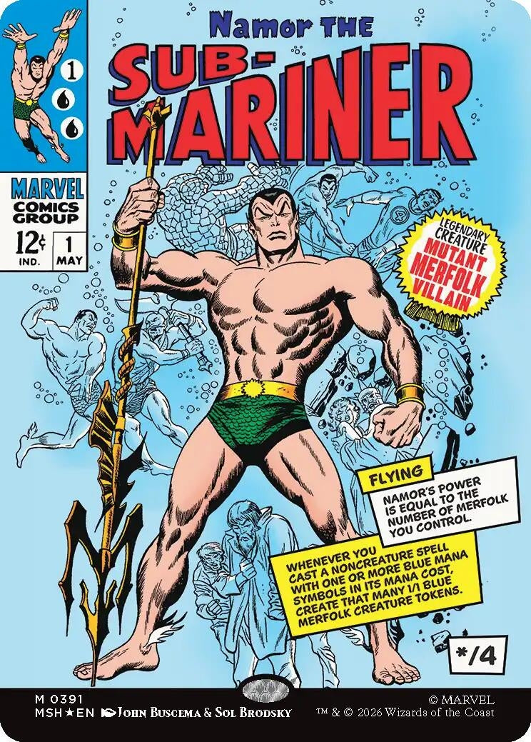 Image for Namor The Sub-Mariner (Borderless) (391) (MSH) - Magic: The Gathering