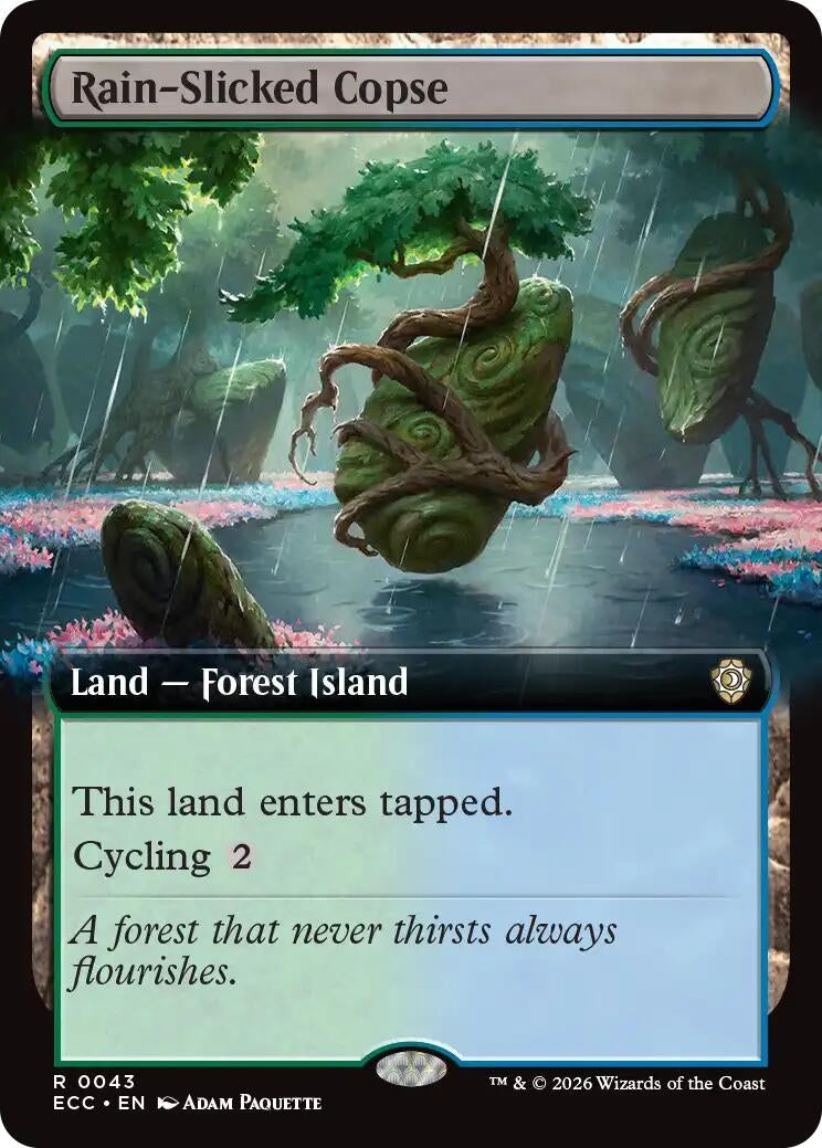 Image for Rain-Slicked Copse (Extended Art) (ECC) - Magic: The Gathering