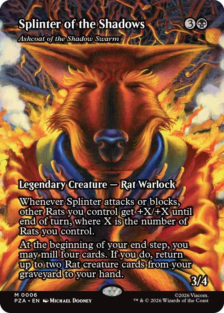 Image for Splinter of the Shadows - Ashcoat of the Shadow Swarm (Borderless) (6) (PZA) - Magic: The Gathering