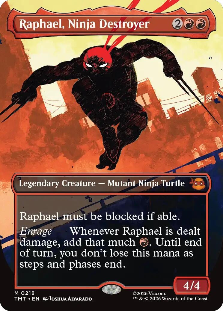 Image for Raphael, Ninja Destroyer (Borderless) (218) (TMT) - Magic: The Gathering