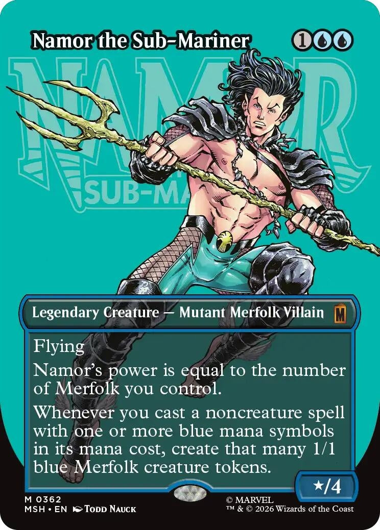 Image for Namor the Sub-Mariner (Borderless) (362) (MSH) - Magic: The Gathering