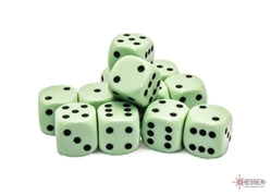 Chessex: D6: 16mm: Opaque: Pastel Green/Black