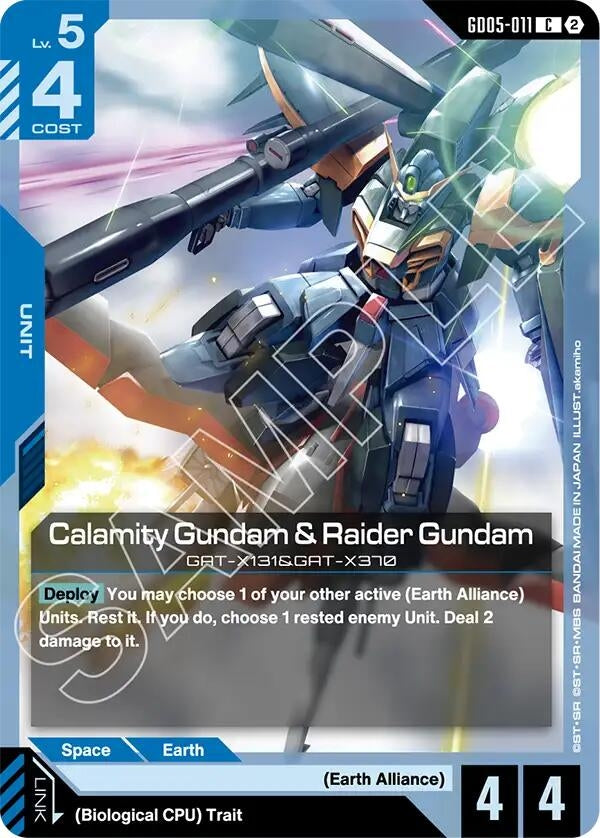 Image for Calamity Gundam & Raider Gundam (GD05-011) (GD05) - Gundam Card Game