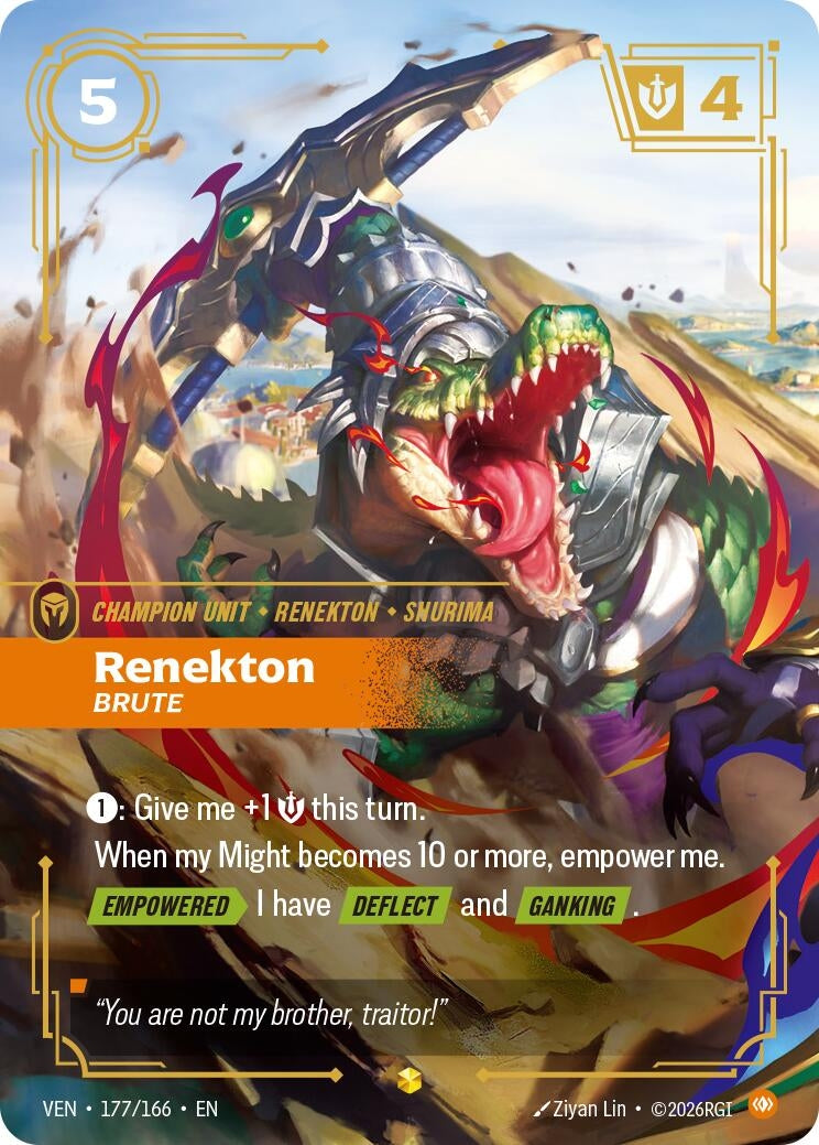 Image for Renekton - Brute (Overnumbered) (177/166) (VEN) - Riftbound: League of Legends Trading Card Game