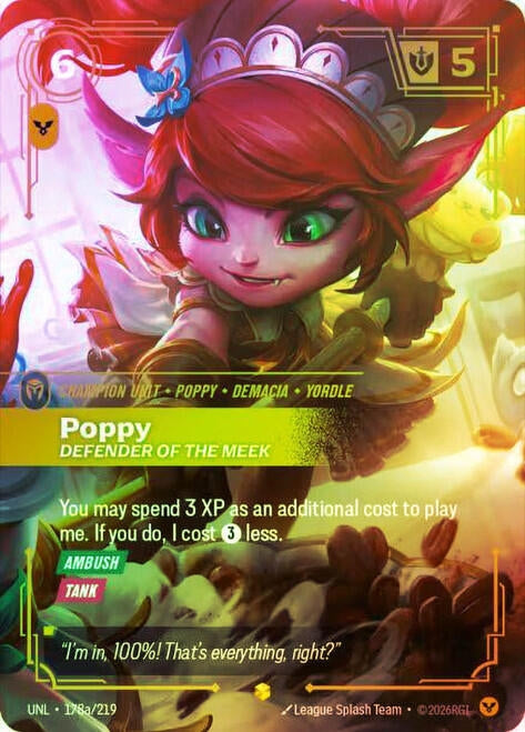 Image for Poppy - Defender of the Meek (Alternate Art) (178a/219) (OPP) - Riftbound: League of Legends Trading Card Game