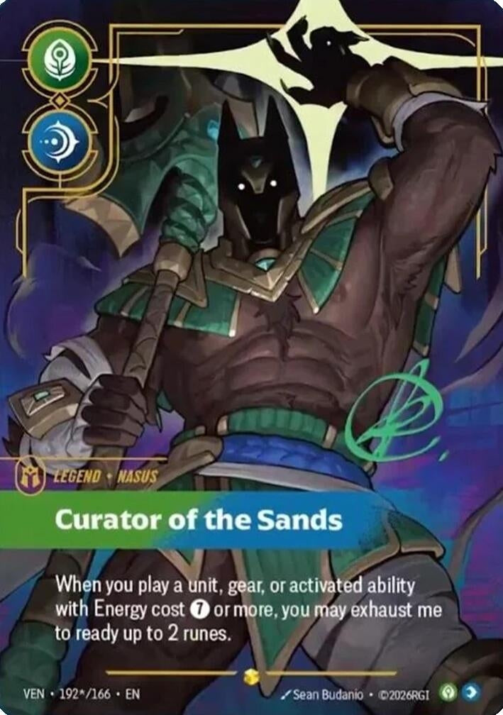 Image for Nasus - Curator of the Sands (Signature) (192*/166) (VEN) - Riftbound: League of Legends Trading Card Game