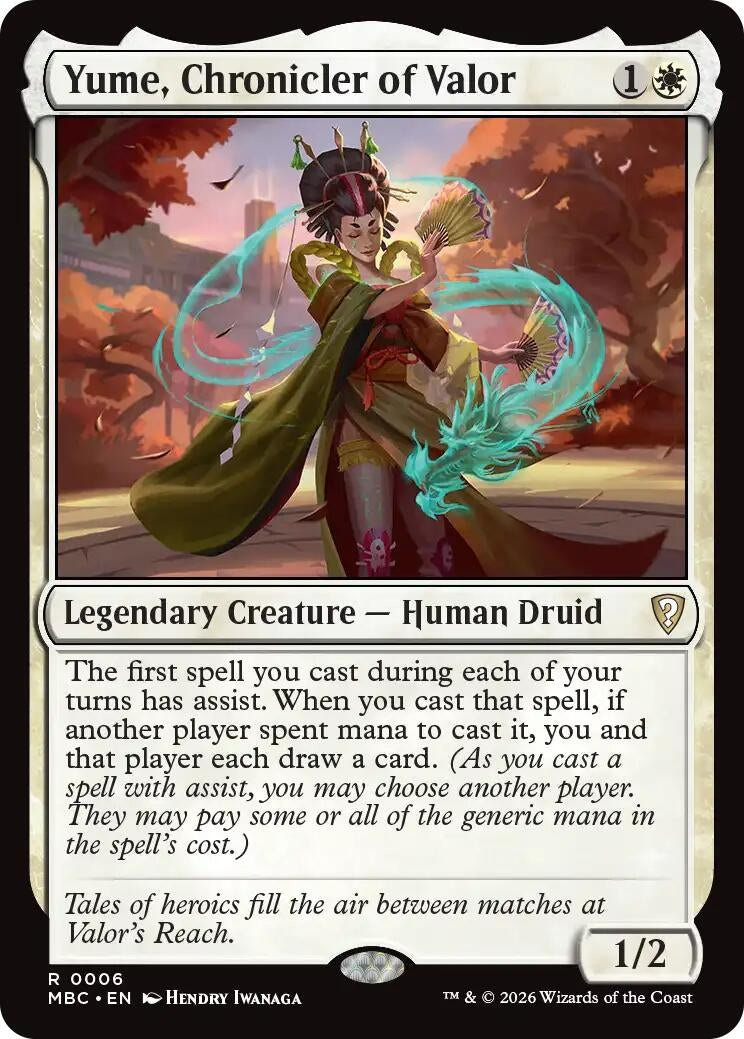 Image for Yume, Chronicler of Valor (6) (MBC) - Magic: The Gathering