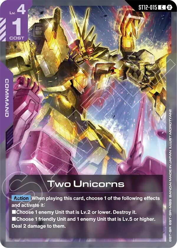 Image for Two Unicorns (ST12-015) (ST12) - Gundam Card Game