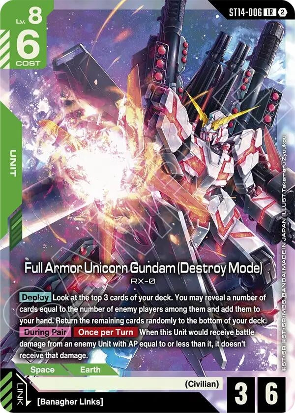 Image for Full Armor Unicorn Gundam (Destroy Mode) (ST14-006) (ST14) - Gundam Card Game