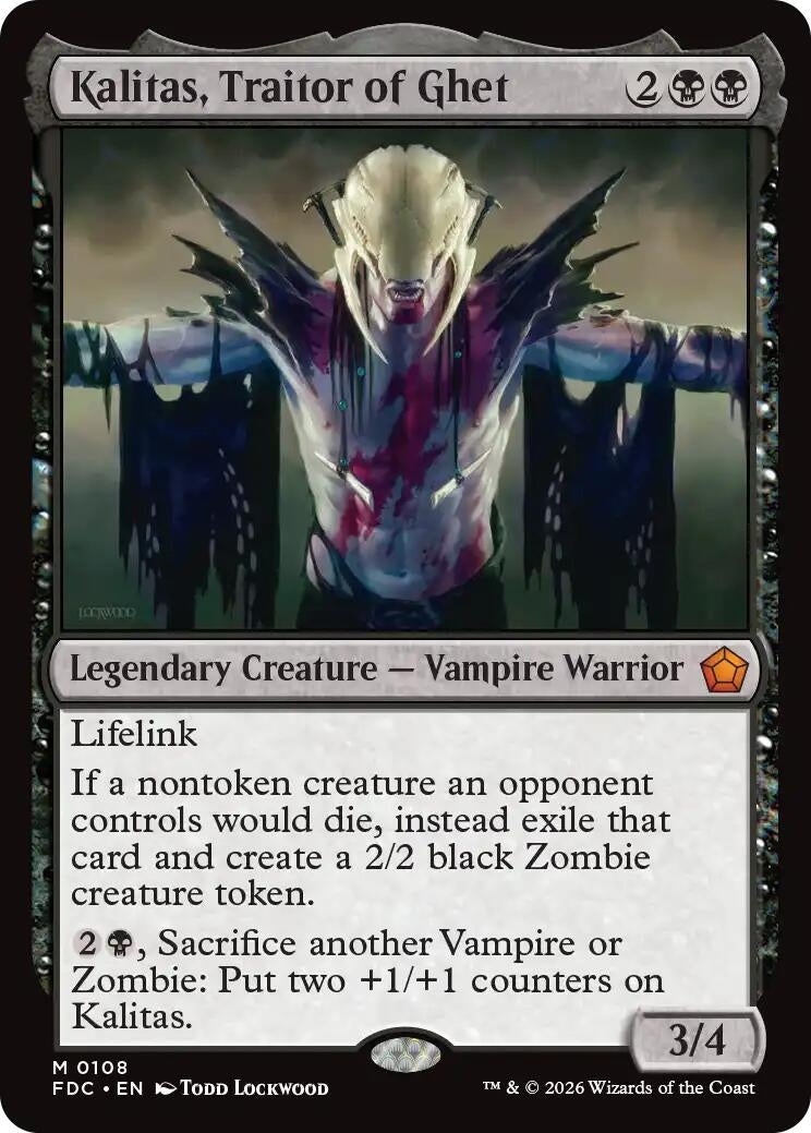 Image for Kalitas, Traitor of Ghet (108) (FDC) - Magic: The Gathering
