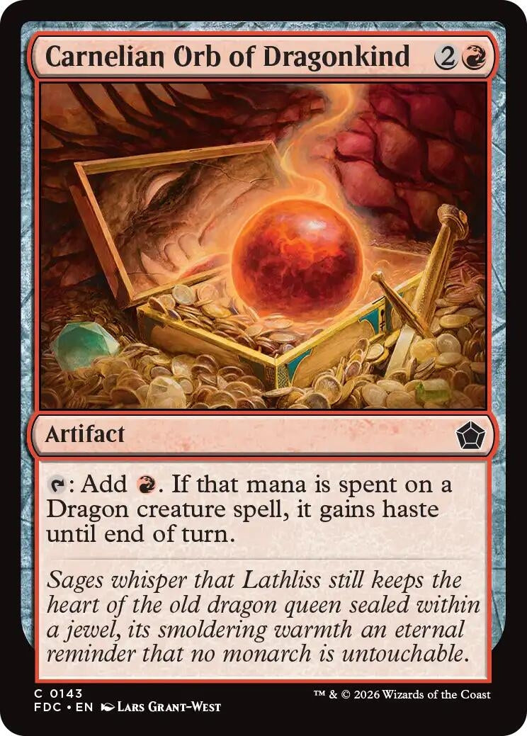 Image for Carnelian Orb of Dragonkind (143) (FDC) - Magic: The Gathering