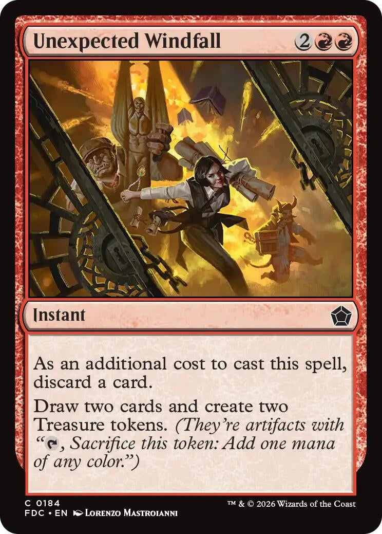 Image for Unexpected Windfall (184) (FDC) - Magic: The Gathering