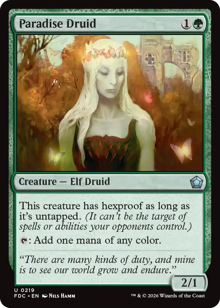 Image for Paradise Druid (219) (FDC) - Magic: The Gathering