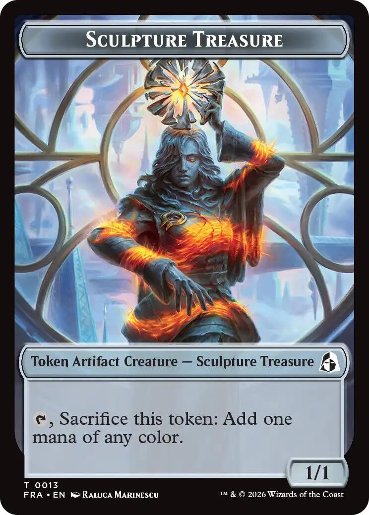 Image for Sculpture Treasure // Beast Double-Sided Token (13 // 8) (FRA) - Magic: The Gathering