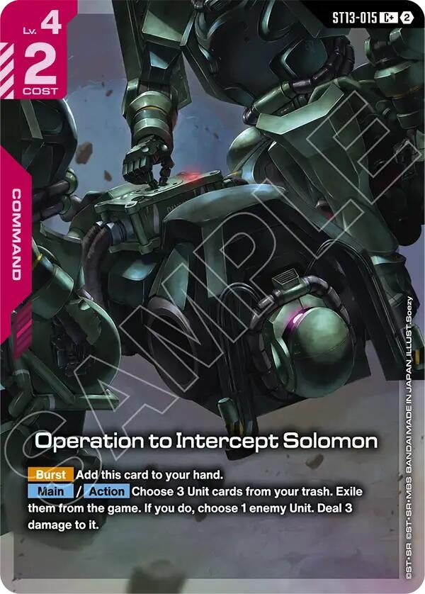 Image for Operation to Intercept Solomon (C+) (ST13-015) (ST13) - Gundam Card Game