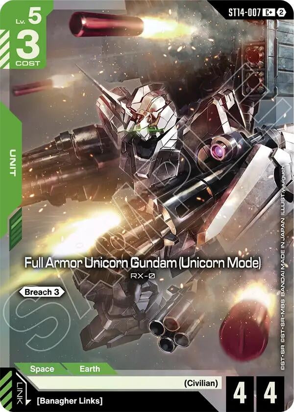 Image for Full Armor Unicorn Gundam (Unicorn Mode) (C+) (ST14-007) (ST14) - Gundam Card Game