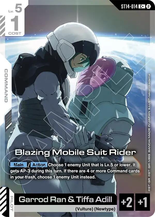 Image for Blazing Mobile Suit Rider (C+) (ST14-014) (ST14) - Gundam Card Game