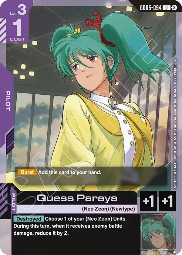 Image for Quess Paraya (Store Tournament Participation Pack 06) (GD05-094) (GCG-PR) - Gundam Card Game