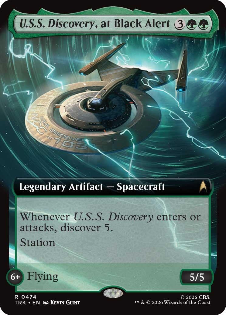 Image for U.S.S. Discovery, at Black Alert (Extended Art) (474) (TRK) - Magic: The Gathering