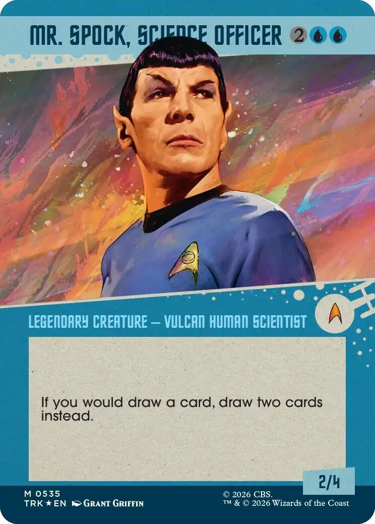 Image for Mr. Spock, Science Officer (Borderless) (Surge Foil) (535) (TRK) - Magic: The Gathering