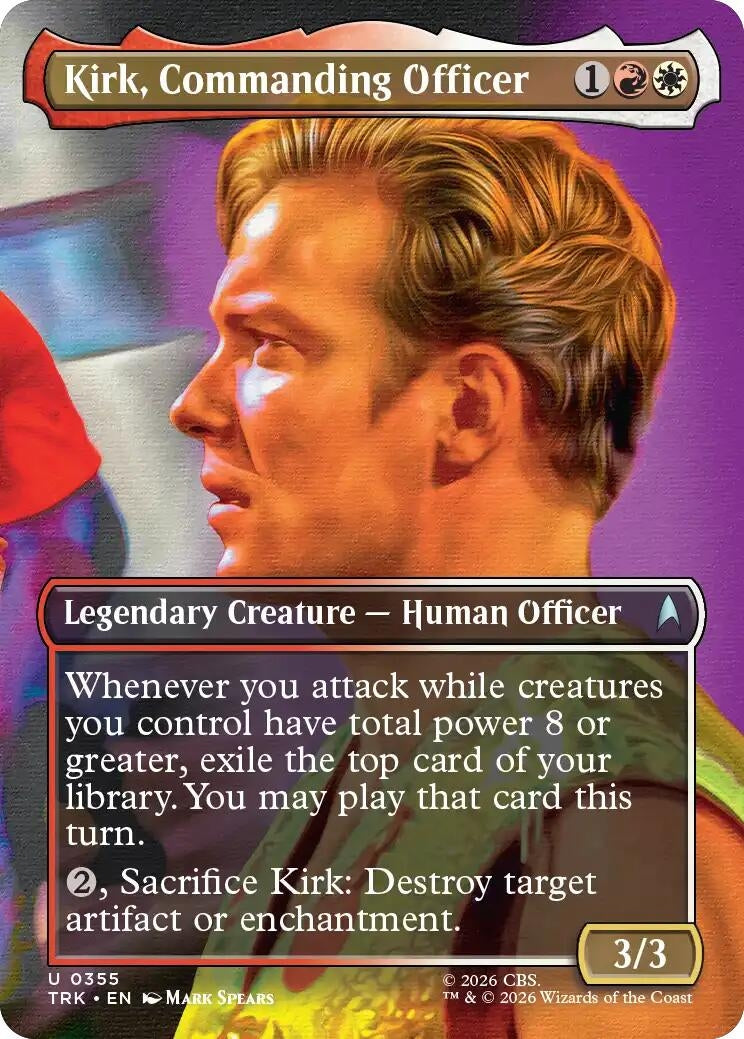 Image for Kirk, Commanding Officer (Borderless) (355) (TRK) - Magic: The Gathering
