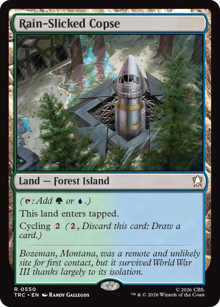 Image for Rain-Slicked Copse (Surge Foil) (550) (TRC) - Magic: The Gathering
