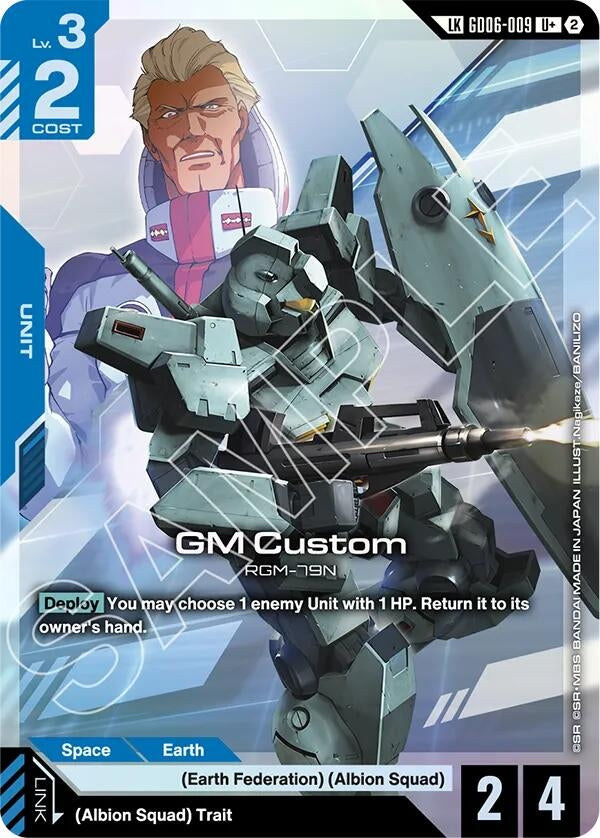 Image for GM Custom (U+) (Link Rare) (GD06-009) (GD06) - Gundam Card Game