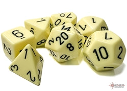 Chessex: Polyhedral 7-Die Set: Opaque: Pastel Yellow/Black