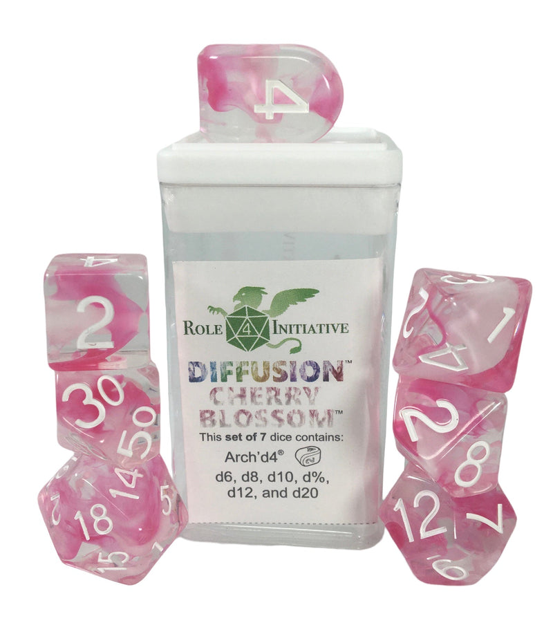 Role 4 Initiative Diffusion Cherry Blossom 15 Die Polyhedral Dice Set