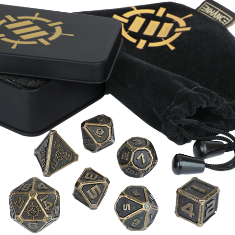 ENHANCE Ancient Bronze Polyhedral Dice Set (7)