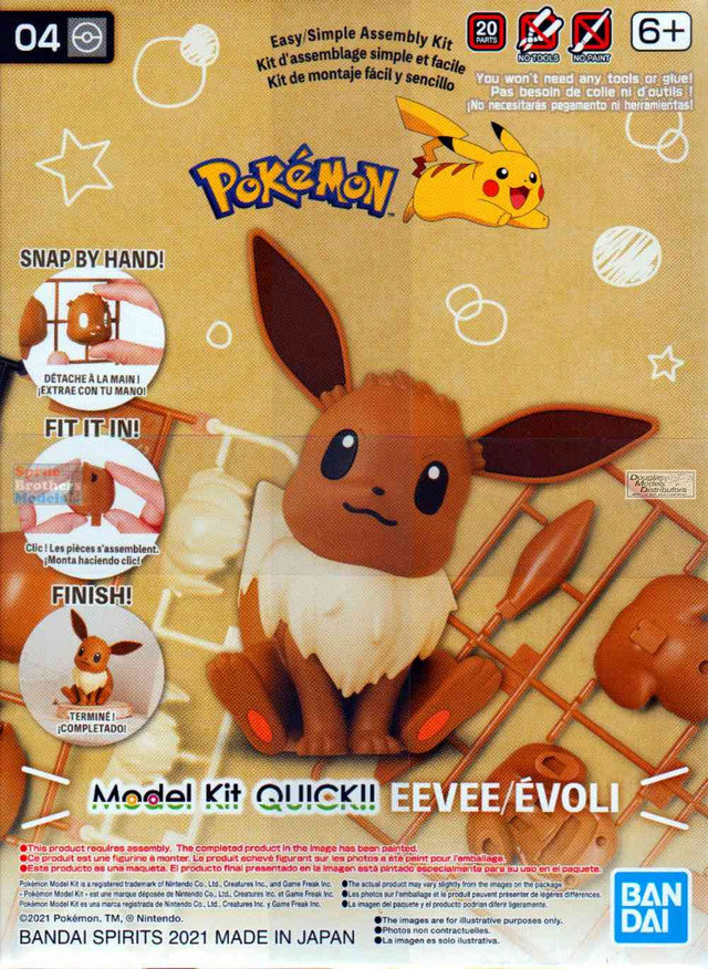 BAN2541925 Bandai Pokemon Model Club Kit QUICK - Eevee/Evoli