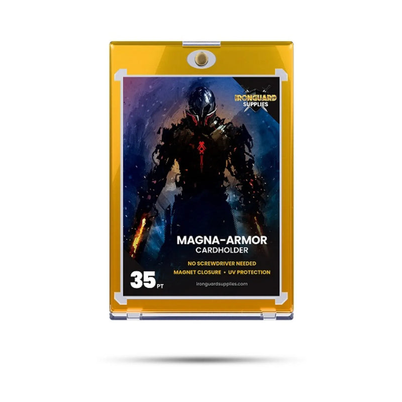 Ironguard One Touch 35pt Magnetic Card Holder: Single Yellow Border