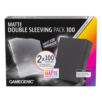 Gamegenic Matte Sleeves Standard Double Sleeving Pack 100 Black