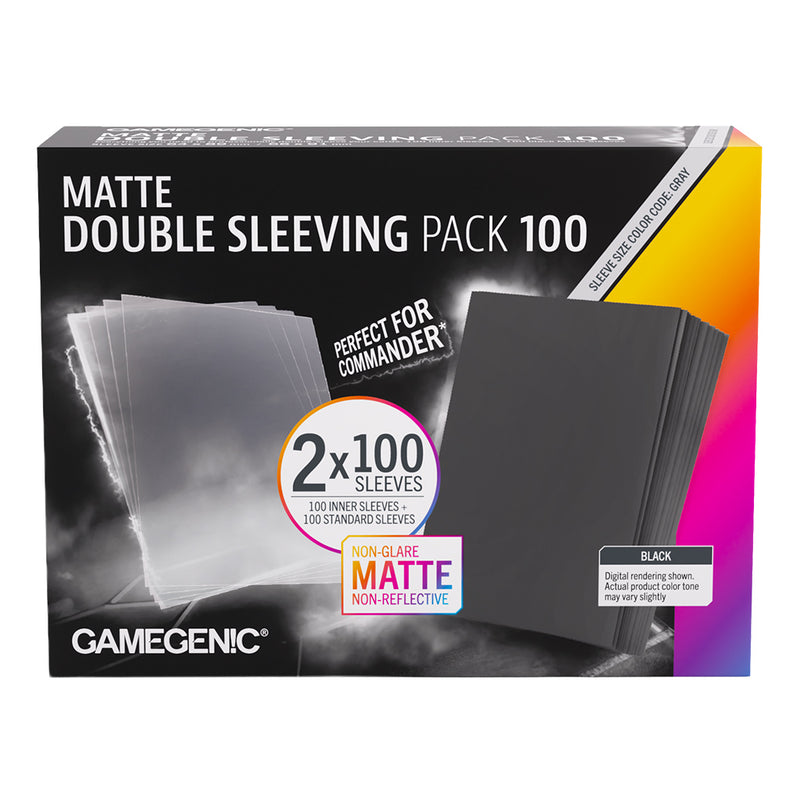 Gamegenic Matte Sleeves Standard Double Sleeving Pack 100 Black
