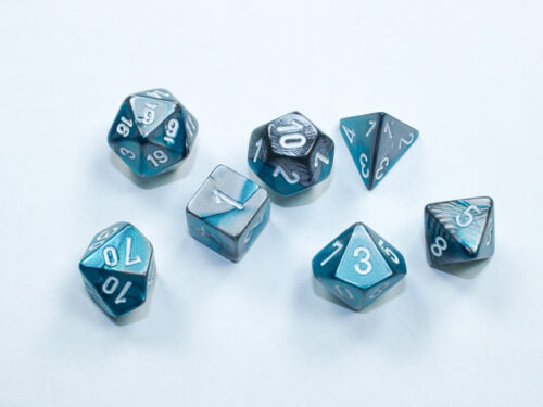 Mini Gemini® Polyhedral Steel-Teal/White 7-Die Set